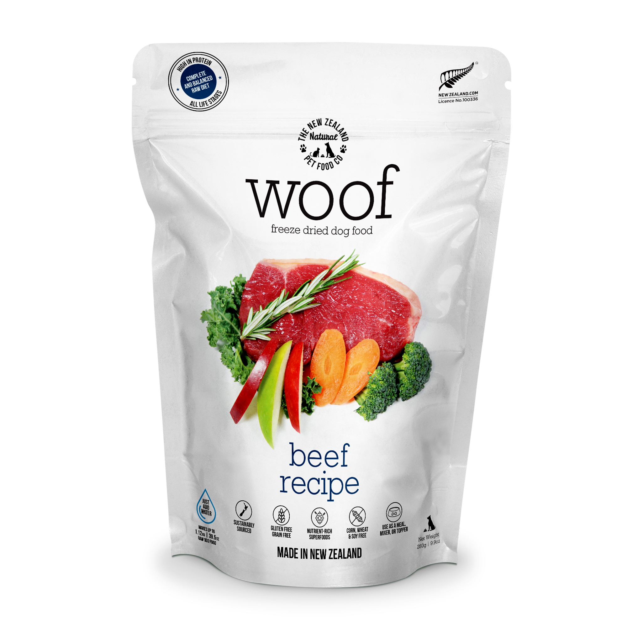 NZ Natural Woof Beef 280g
