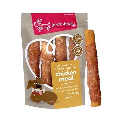 Yours Droolly Chicken Wrap Sticks Med 4pk