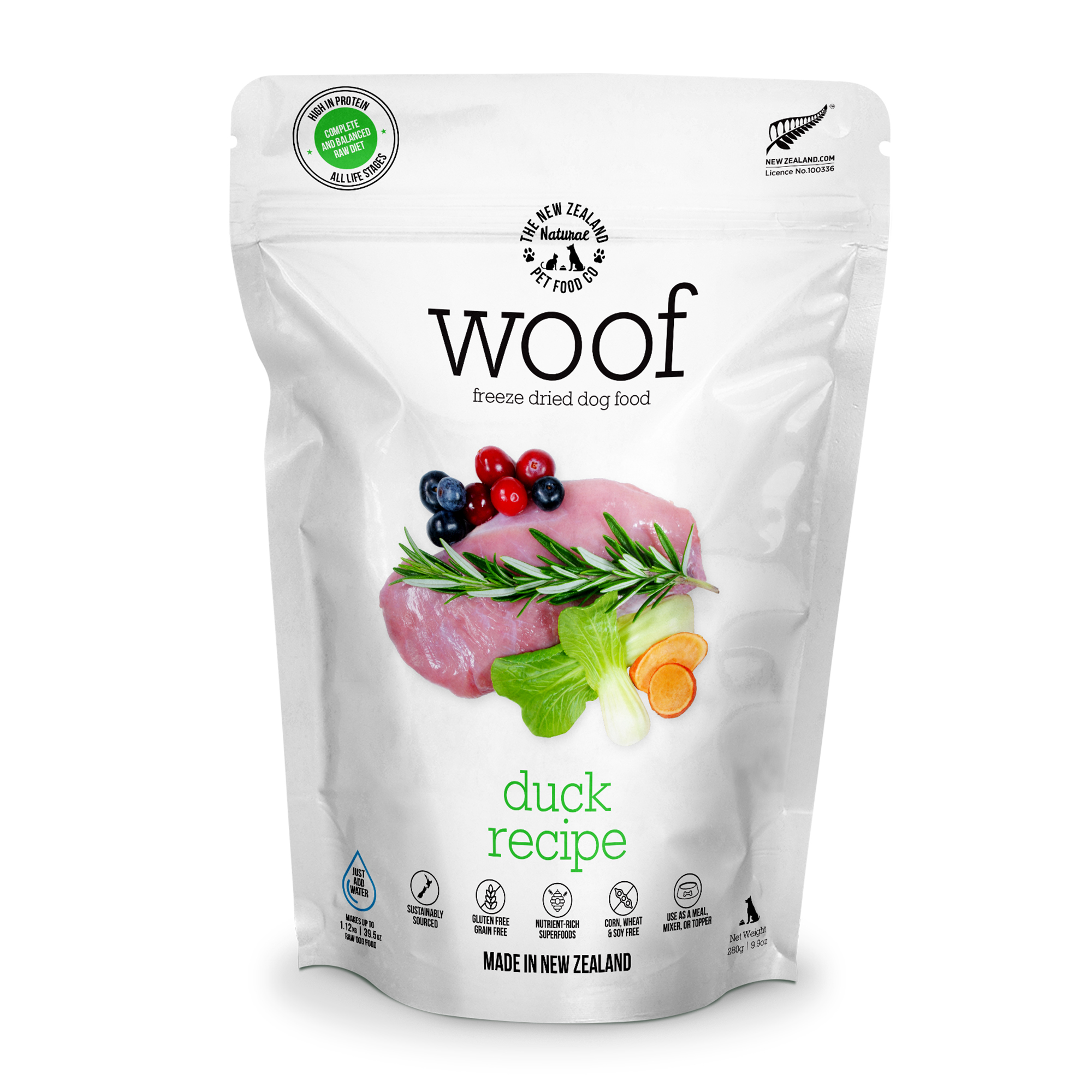 NZ Natural Woof Duck 280g