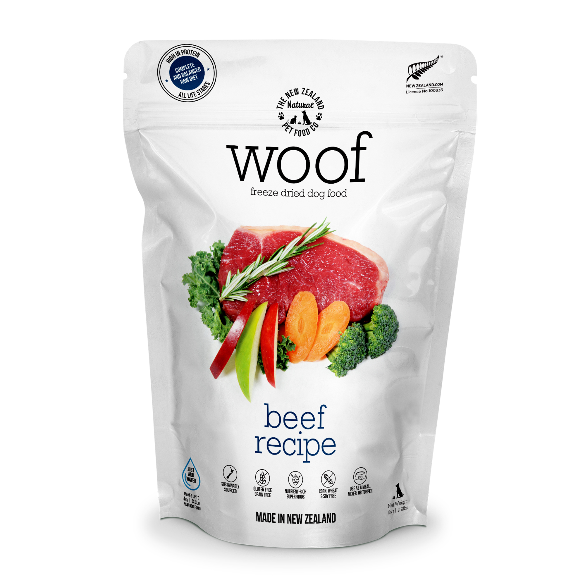 NZ Natural Woof Beef 1kg
