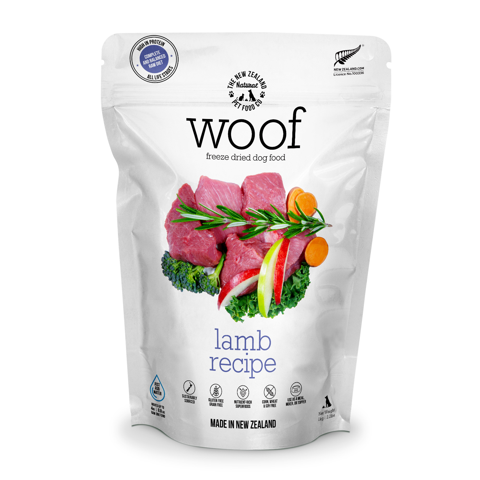 NZ Natural Woof Lamb 1kg