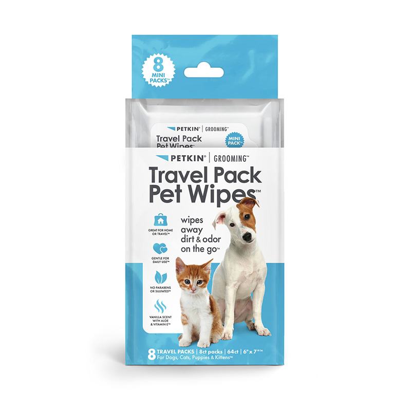 Petkin Travel Pet Wipes 8 x 8pk