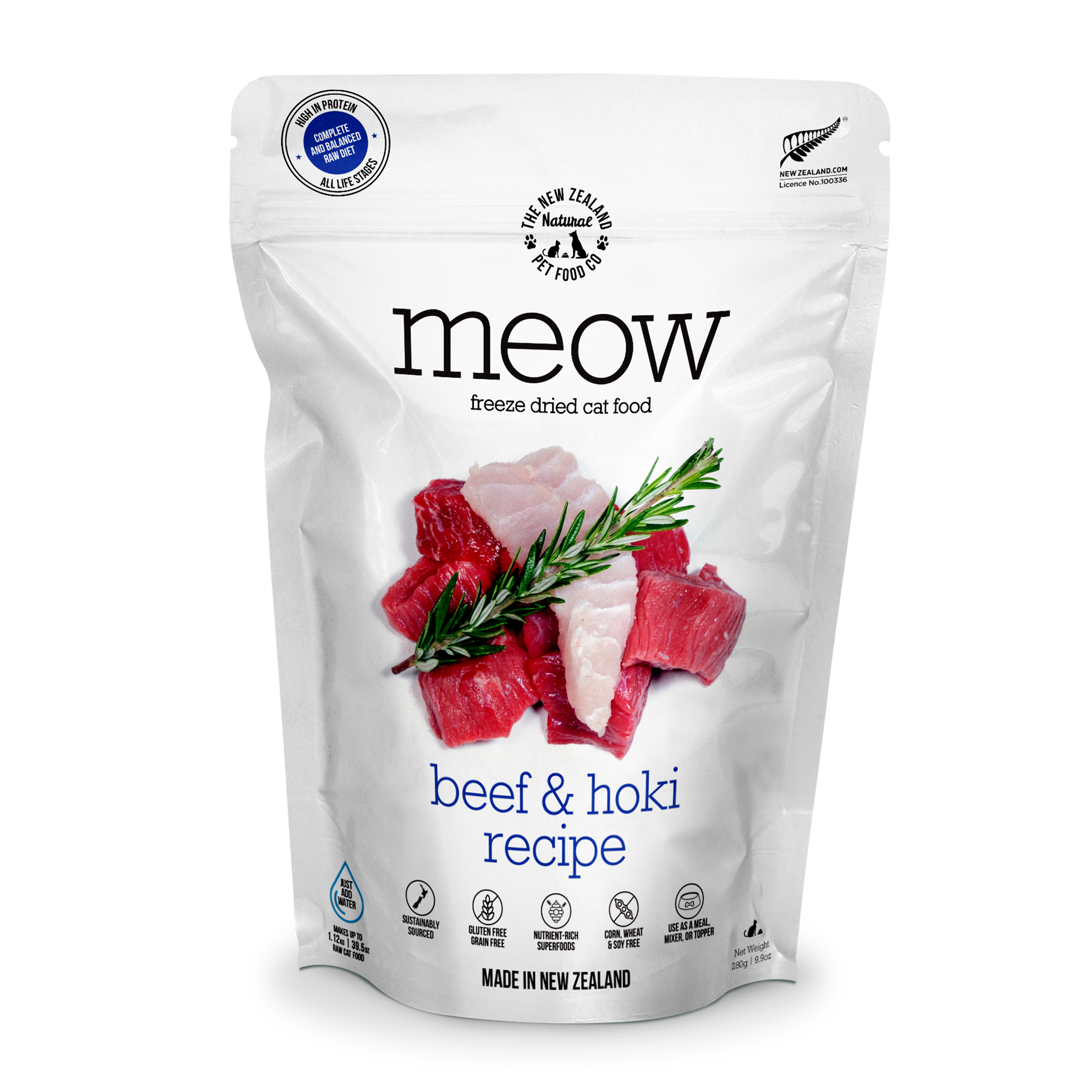 NZ Natural Meow Beef & Hoki 280g