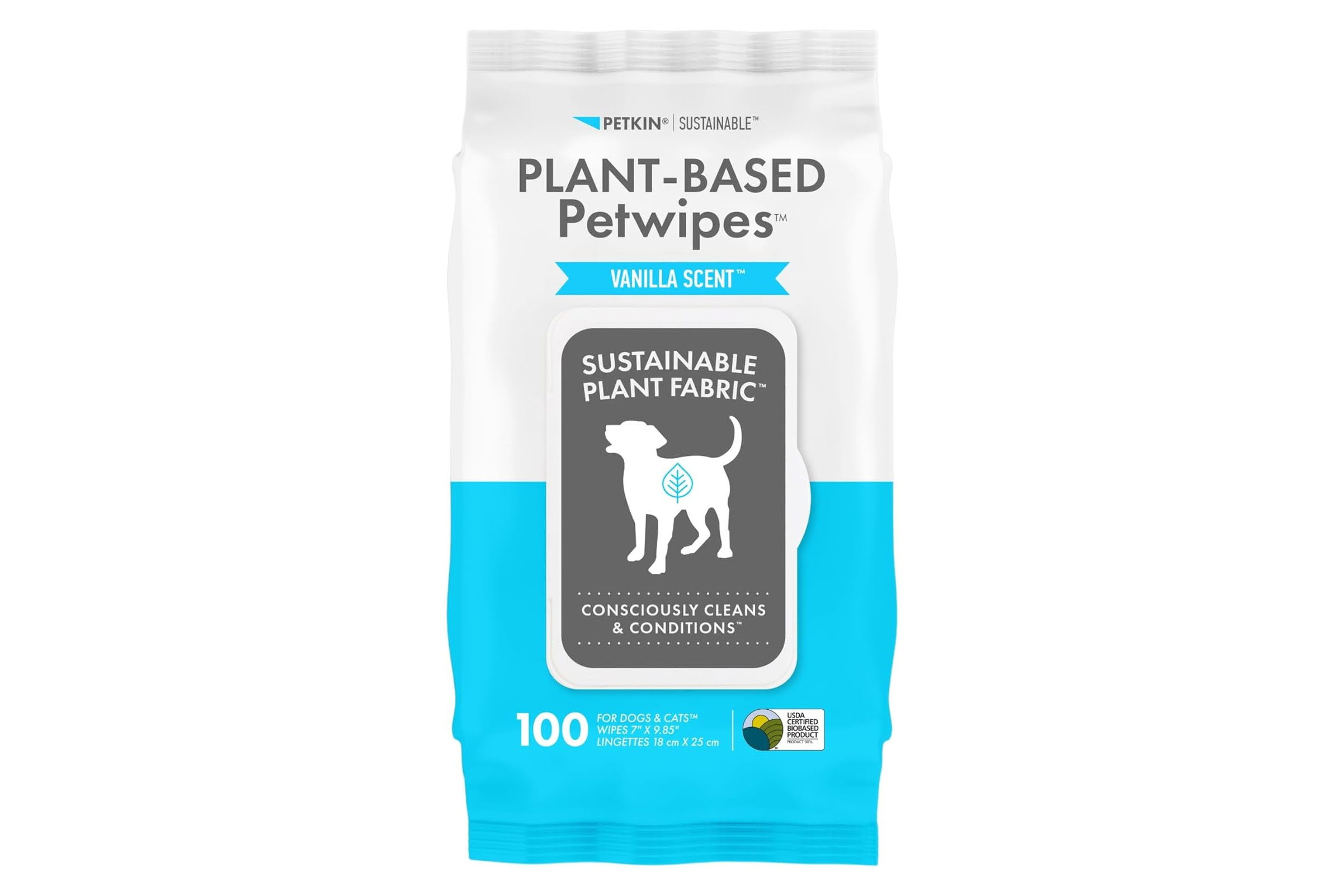 Petkin Plant Based Wipes Vanilla 100pk