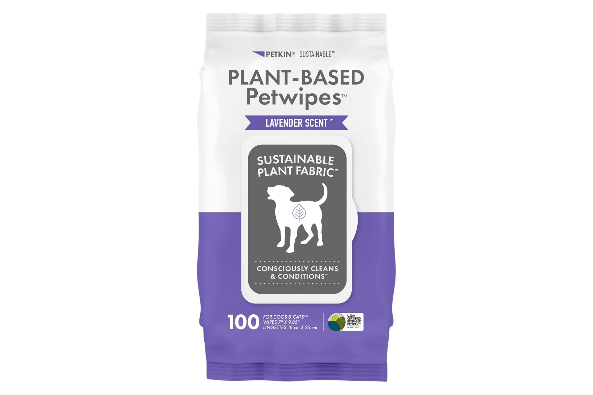 Petkin Plant Based Wipes Lavender 100pk