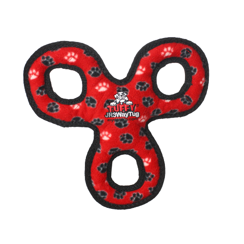 Tuffy Junior 3 way Tug – Red Paws