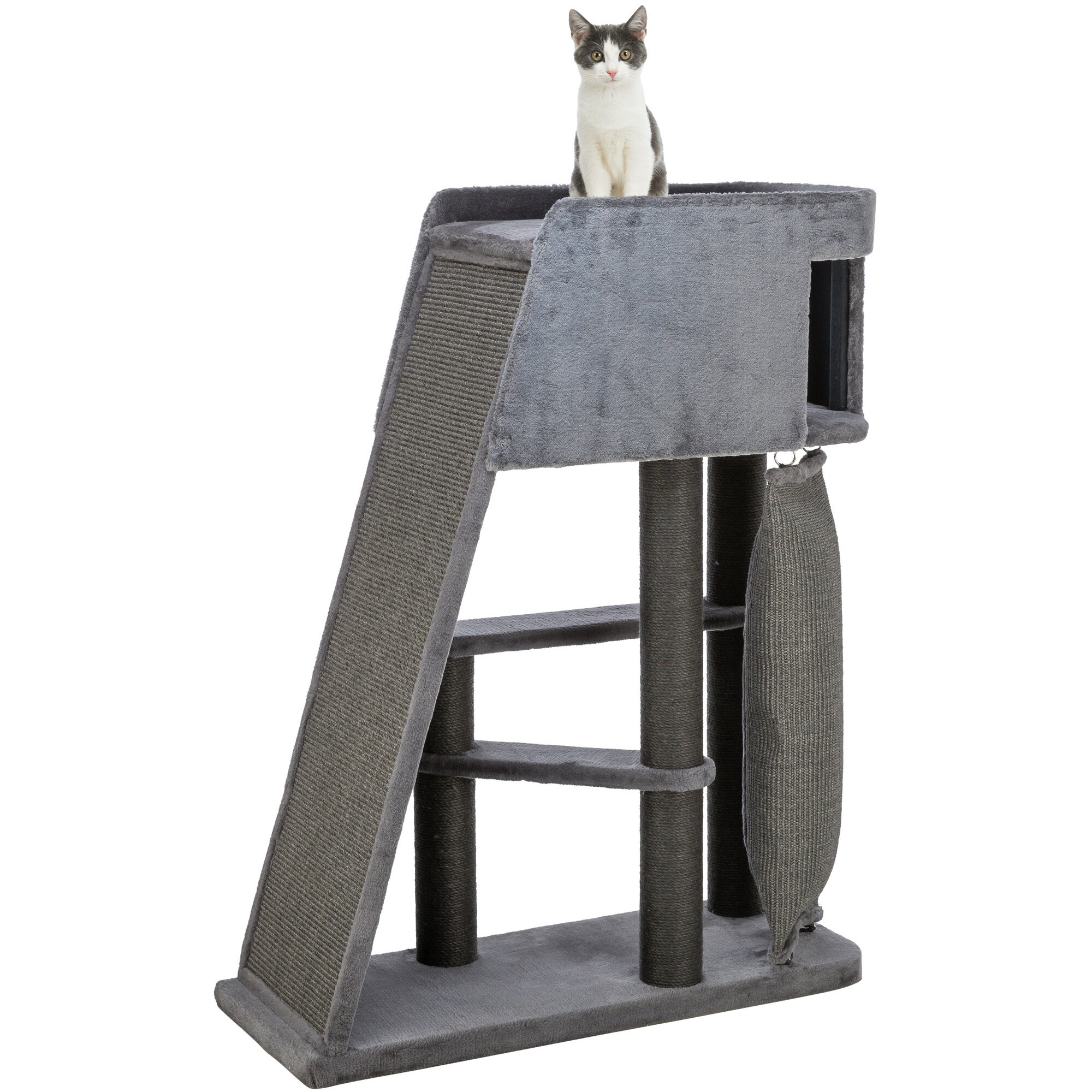 Trixie Cat Tree Active w/Climbing Ramp 122cm – Grey