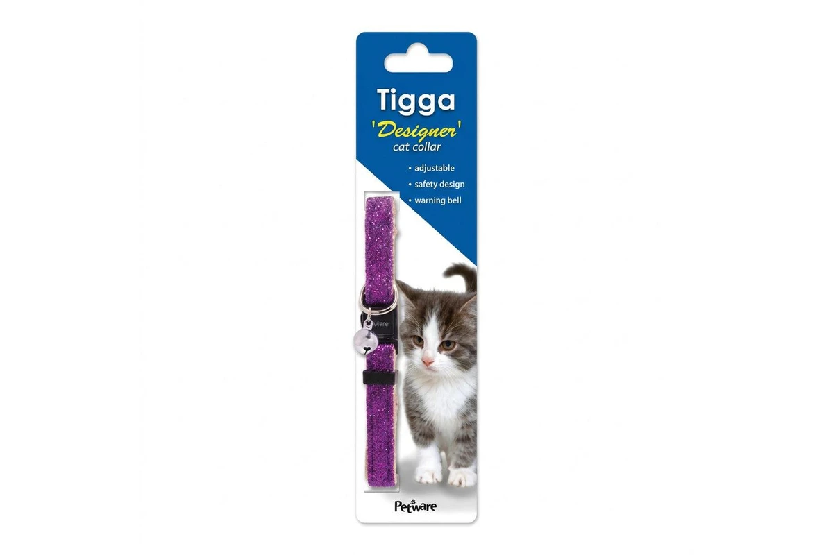Tigga Glitter Cat Collar Purple 10mm x 330mm