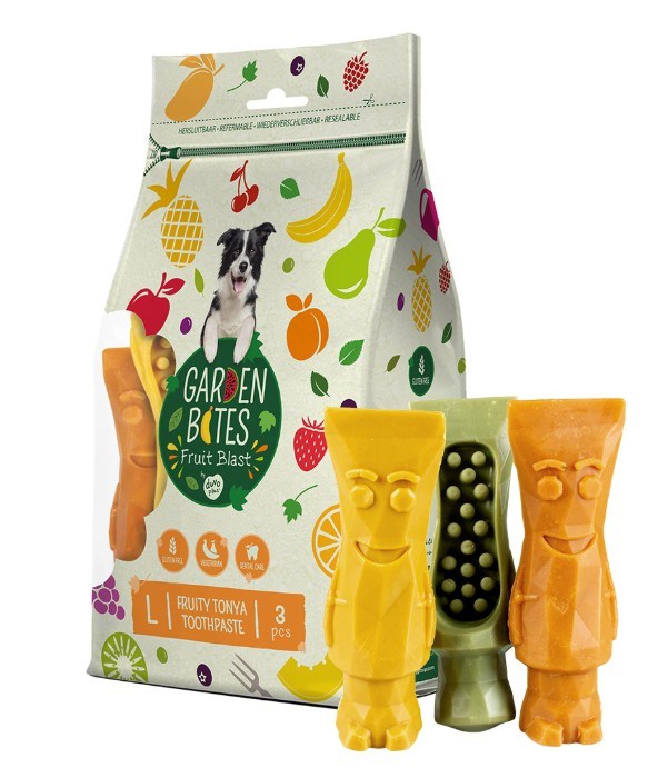 Garden Bites Fruity Tonya toothpaste Large 13.5cm - 3pcs mixed colors