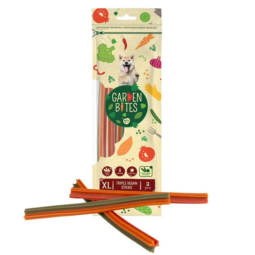 Garden Bites Triple Vegan Sticks XL 25cm - 3pcs - Multicolour