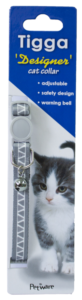 Tigga Cat Collar Triangle Grey 10x200-330mm