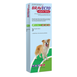 Bravecto 1 Month Triple 200mg Medium Dog 10-20kg 3's