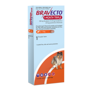 Bravecto 1 Month Triple 100mg Small Dog 5-10kg Single