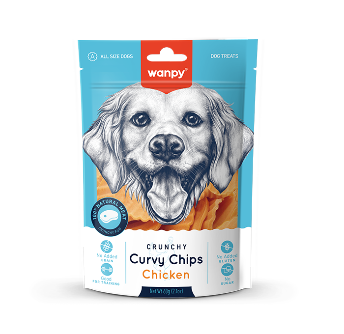 Wanpy Chicken Crunchy Curvy Chips 60g