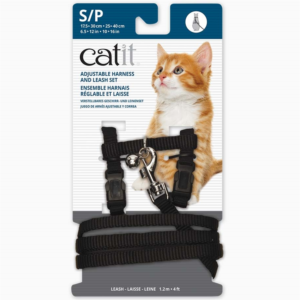 Catit Harness & Lead Set Kitten Adjustable Small Black