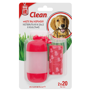 Dogit Waste Bag And Holder Red 40 bags / 1 holder