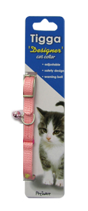 Tigga Footprint Cat Collar Light Pink 10mm x 28cm
