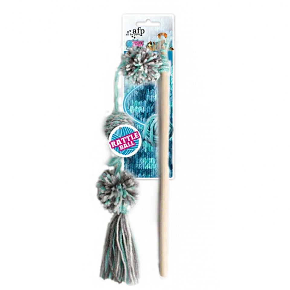 AFP Knotty Habit Cat Yarn Pom Pom Wand