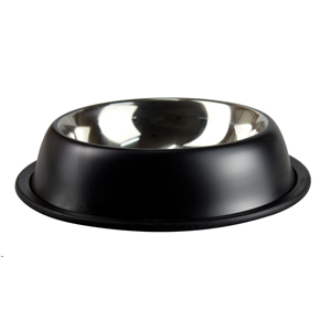 Stainless 220ml Bowl Non Tip Anti Skid Black Matt