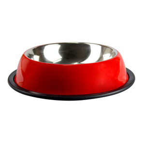 Stainless 450ml Bowl Non Tip Anti Skid Red