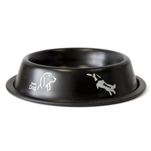 Stainless 450ml Bowl Non Tip Anti Skid Chocolate Dog