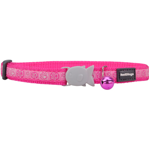 Red Dingo Cat Collar Paw Impressions Hot Pink 12mm x 20-32cm