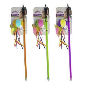 Pawise Cat Teaser Shaggy Ball & Ribbon-Each
