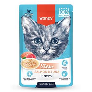 Wanpy Kitten Pouch 70g Salmon and Tuna Stew
