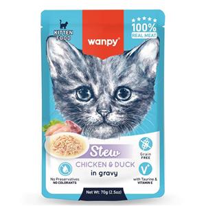 Wanpy Kitten Pouch 70g Chicken and Duck Stew