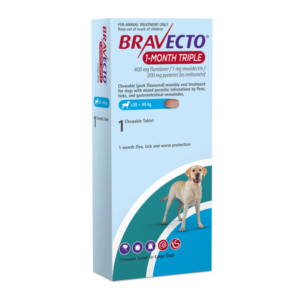 Bravecto 1 Month Triple 400mg Large Dog 20-40kg Single