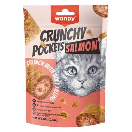 Wanpy Salmon Crunchy Pockets 60g