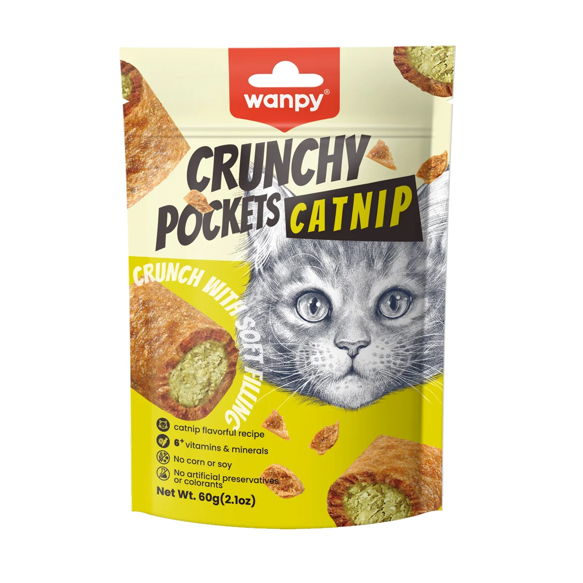 Wanpy Catnip Crunchy Pockets 60g