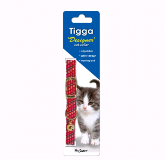 Tigga Mix Reflect Cat Collar Red 10mm x 28cm