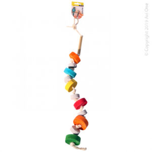 Avi One Bird Toy - Lanyard Wooden Blocks With Pumice 70cm